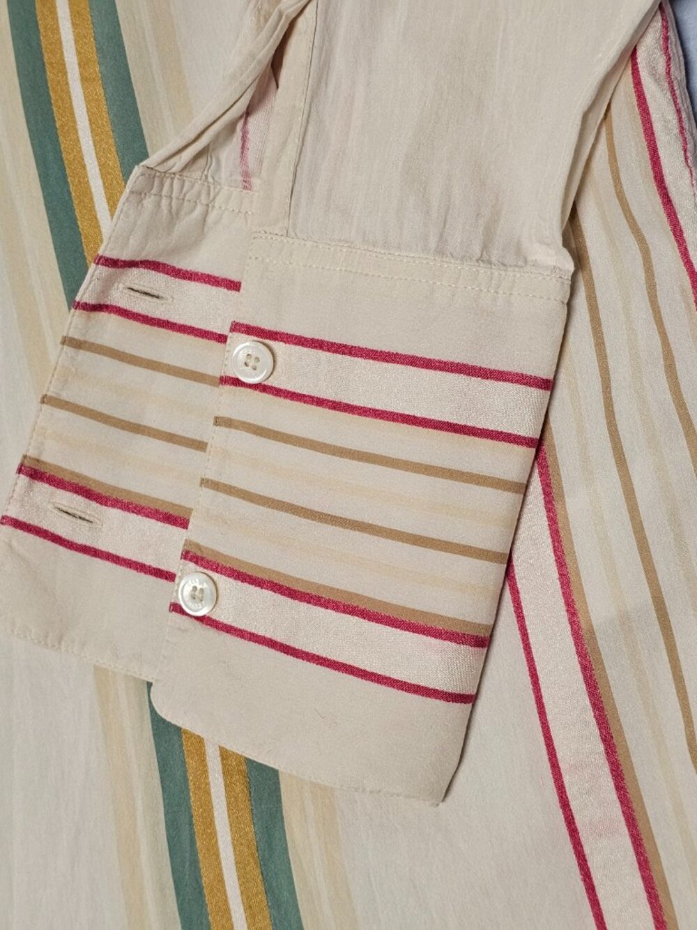 CELINE Button Up Women Size 36 Striped Cotton blend - Picture 12 of 16